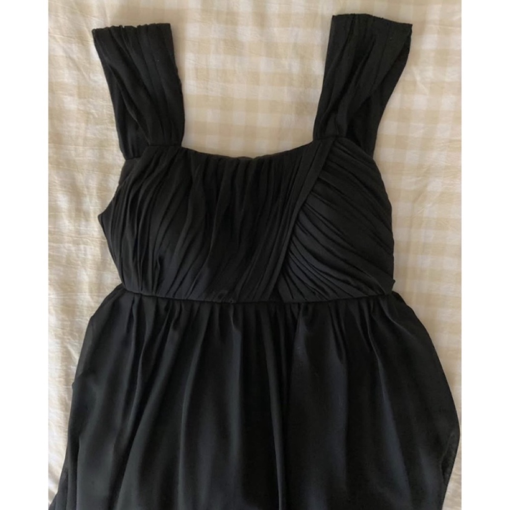 French black chiffon ball & prom gown